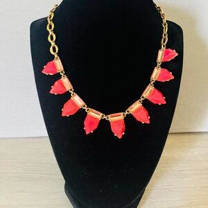 Stella & Dot Vibrant Gold and Pink Necklace
